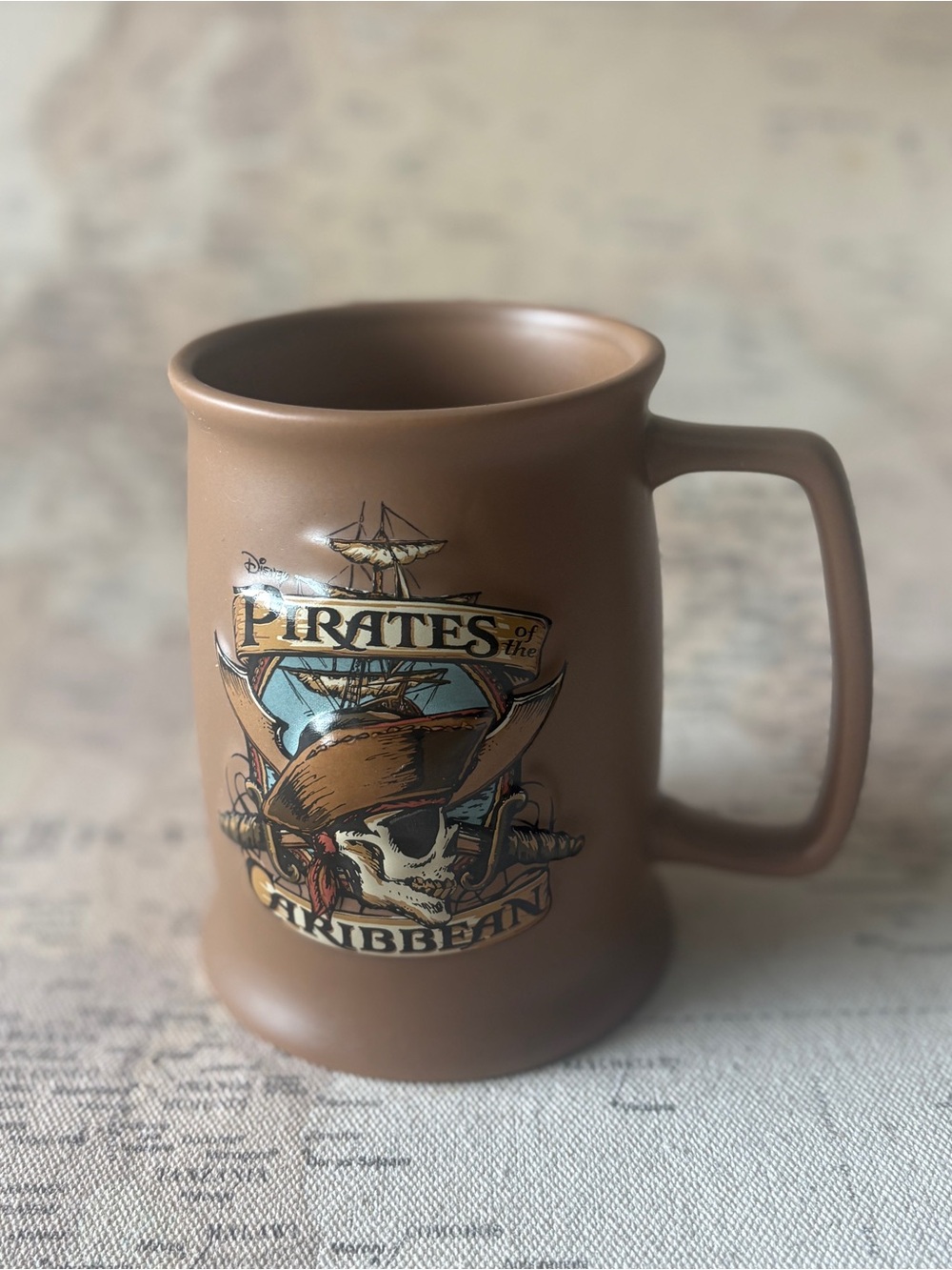 Pirates of the Caribbean 3D Coffee Mug Disney Parks Ceramic Brown Oversized - Picture 2 of 9